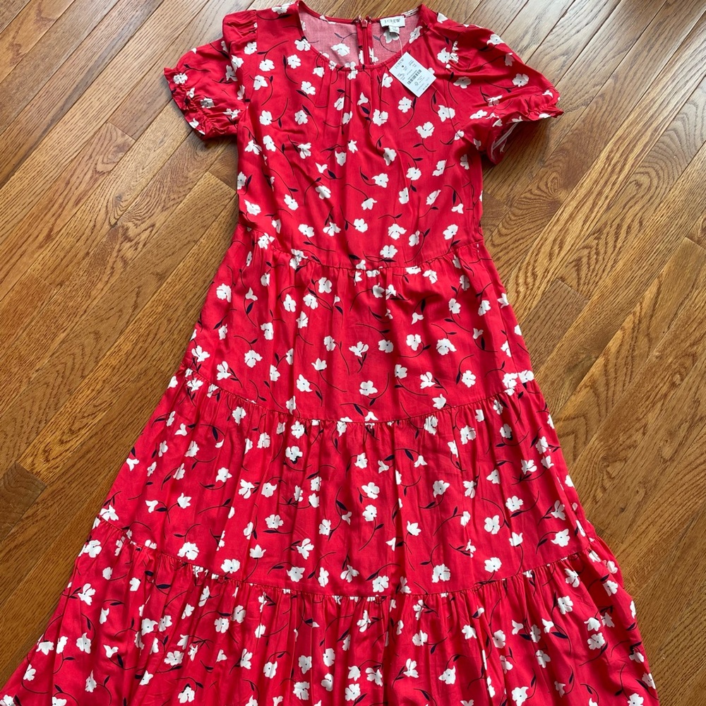 J. Crew tiered midi dress NWT
